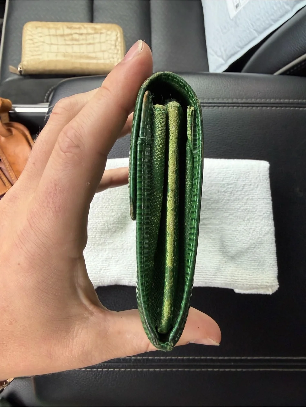 Authentic Louis Vuitton Green Epi Leather Continental Sarah Wallet COA Included